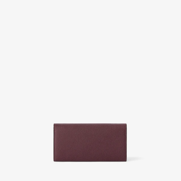 Valextra Iside Continental Purse with Chain in Claret Red | Wallets & Purses | Coveti