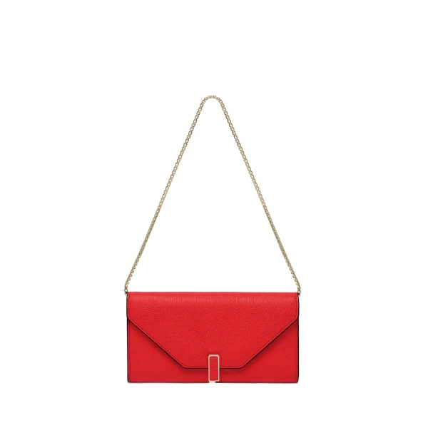 Iside Continental Purse with Chain in Crimson Red