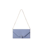Valextra Iside Continental Purse with Chain in Hydrangea Blue | Wallets & Purses | Coveti
