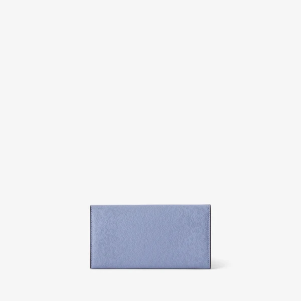 Valextra Iside Continental Purse with Chain in Hydrangea Blue | Wallets & Purses | Coveti