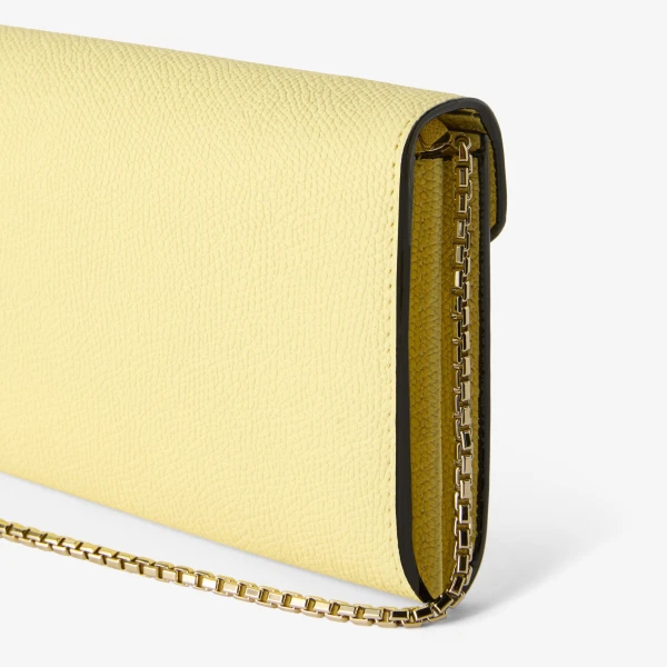 Valextra Iside Continental Purse with Chain in Mimosa Yellow | Wallets & Purses | Coveti