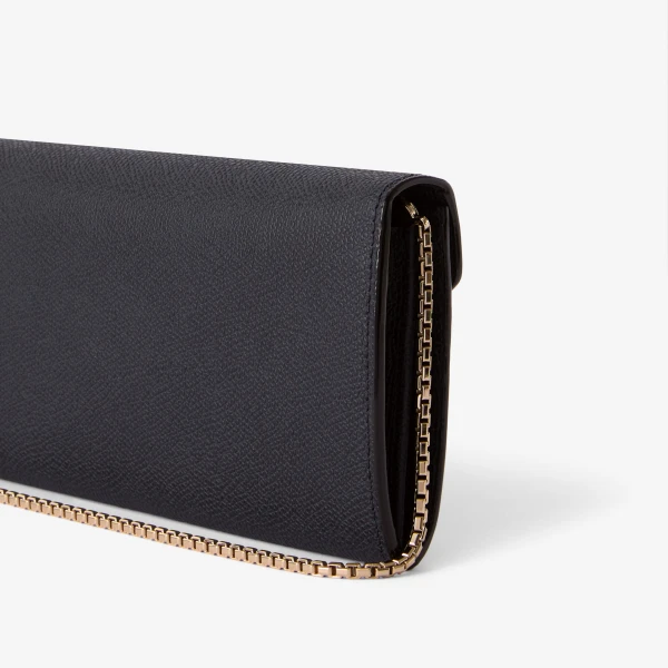 Valextra Iside Continental Purse with Chain in Night Blue | Wallets & Purses | Coveti