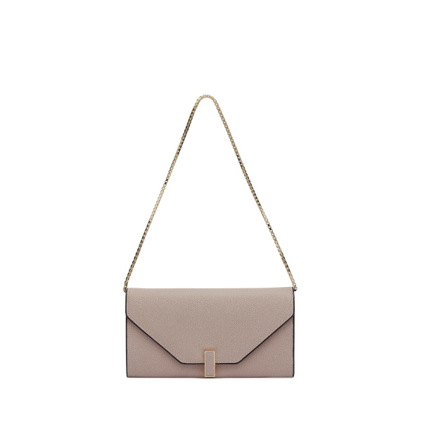 Valextra Iside Continental Purse with Chain in Nude Pink | Wallets & Purses | Coveti