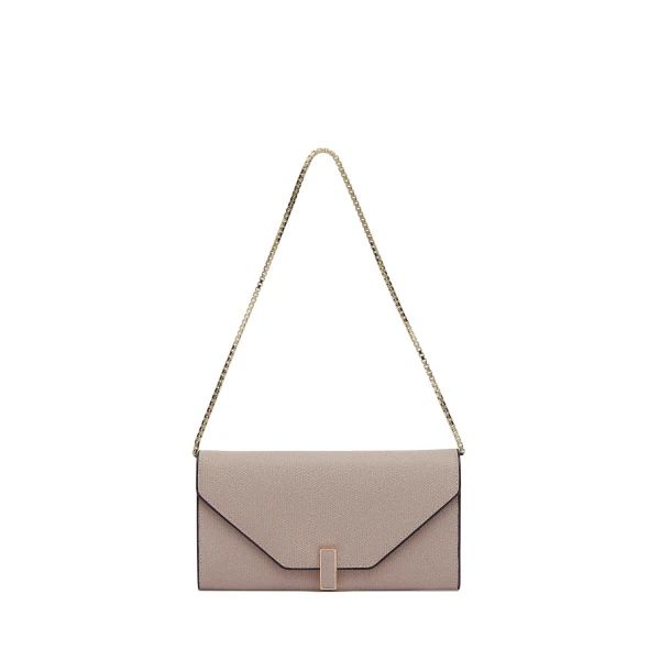 Iside Continental Purse with Chain in Nude Pink