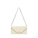 Valextra Iside Continental Purse with Chain in Pergamena White | Wallets & Purses | Coveti