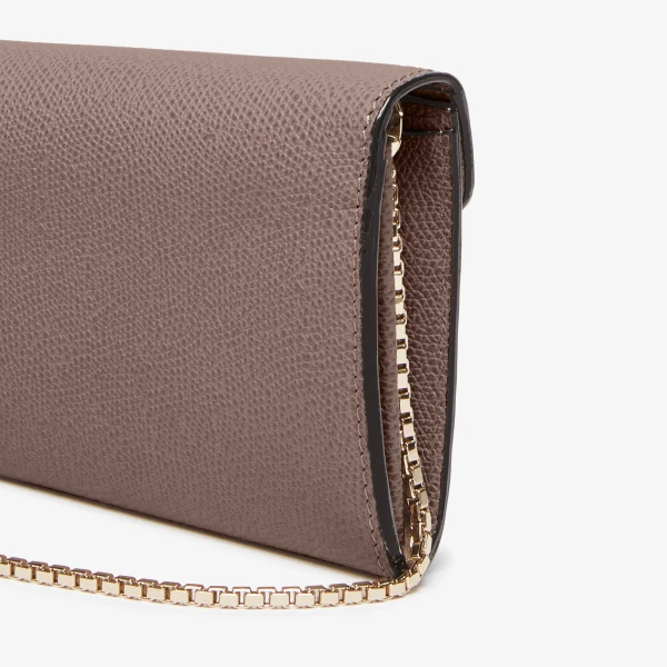 Valextra Iside Continental Purse with Chain in Sahara Brown | Wallets & Purses | Coveti