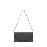 Valextra Iside Continental Purse with Chain in Smokey Grey | Wallets & Purses | Coveti