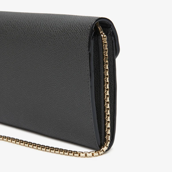 Valextra Iside Continental Purse with Chain in Smokey Grey | Wallets & Purses | Coveti