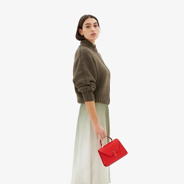 Valextra Iside Crossbody Micro Bag in Crimson Red | Shoulder & Crossbody Bags | Coveti
