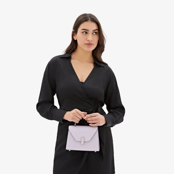 Valextra Iside Crossbody Micro Bag in Wisteria Pink | Shoulder & Crossbody Bags | Coveti