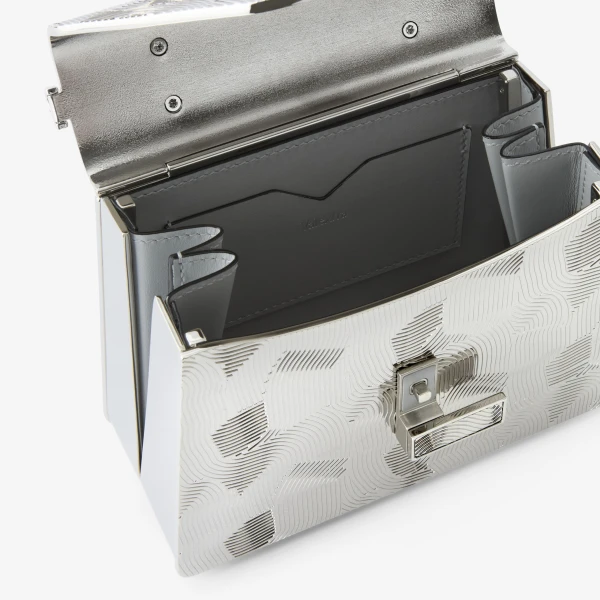 Valextra Iside Crossbody Minaudiere Bag in Silver | Shoulder & Crossbody Bags | Coveti