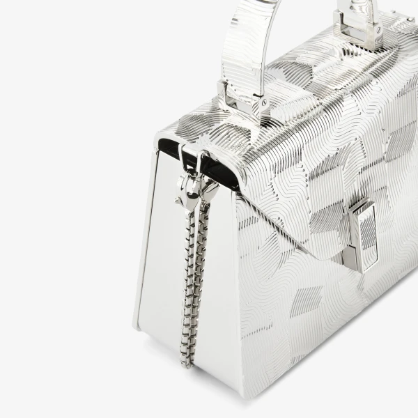 Valextra Iside Crossbody Minaudiere Bag in Silver | Shoulder & Crossbody Bags | Coveti