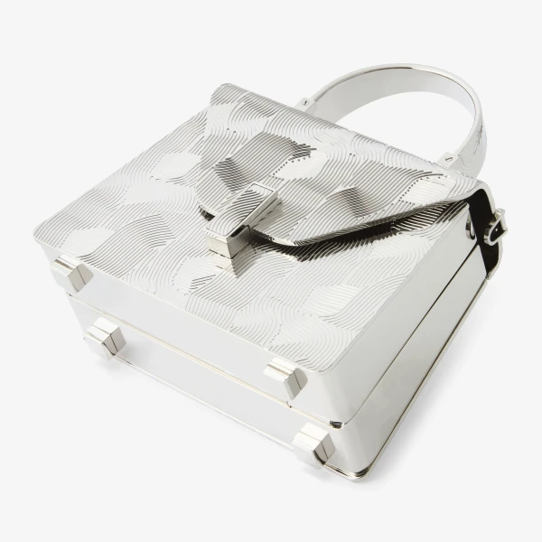Valextra Iside Crossbody Minaudiere Bag in Silver | Shoulder & Crossbody Bags | Coveti