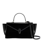 Valextra Iside Editor Gloss Top Handle Medium Bag in Black | Totes & Top-Handle Bags | Coveti