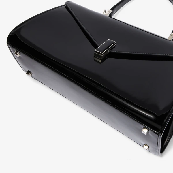 Valextra Iside Editor Gloss Top Handle Medium Bag in Black | Totes & Top-Handle Bags | Coveti