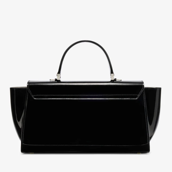 Valextra Iside Editor Gloss Top Handle Medium Bag in Black | Totes & Top-Handle Bags | Coveti