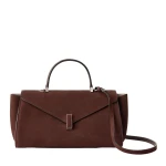 Valextra Iside Editor Senso Top Handle Medium Bag in Chocolate Brown | Totes & Top-Handle Bags | Coveti
