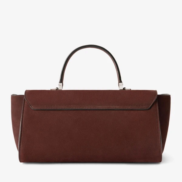 Valextra Iside Editor Senso Top Handle Medium Bag in Chocolate Brown | Totes & Top-Handle Bags | Coveti