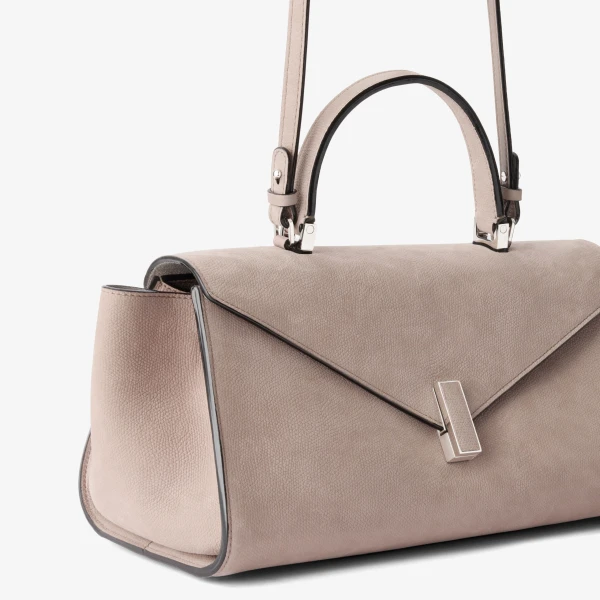 Valextra Iside Editor Senso Top Handle Medium Bag in Nude Pink | Totes & Top-Handle Bags | Coveti