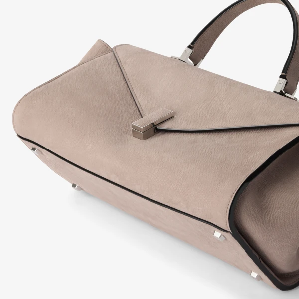 Valextra Iside Editor Senso Top Handle Medium Bag in Nude Pink | Totes & Top-Handle Bags | Coveti