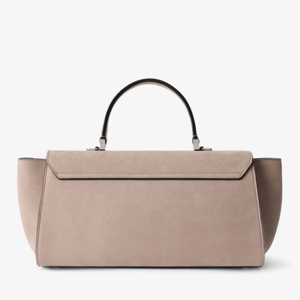 Valextra Iside Editor Senso Top Handle Medium Bag in Nude Pink | Totes & Top-Handle Bags | Coveti