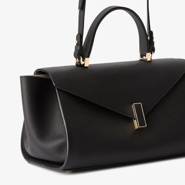Valextra Iside Editor Top Handle Medium Bag in Black | Totes & Top-Handle Bags | Coveti