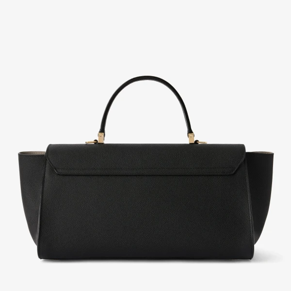Valextra Iside Editor Top Handle Medium Bag in Black | Totes & Top-Handle Bags | Coveti