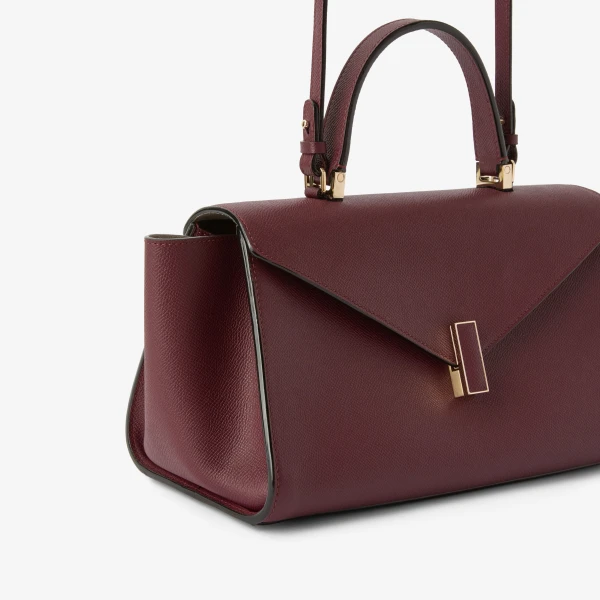 Valextra Iside Editor Top Handle Medium Bag in Claret Red | Totes & Top-Handle Bags | Coveti