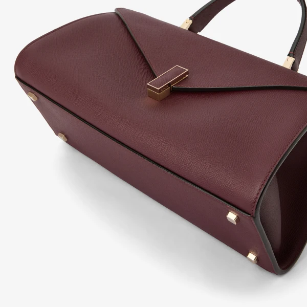 Valextra Iside Editor Top Handle Medium Bag in Claret Red | Totes & Top-Handle Bags | Coveti