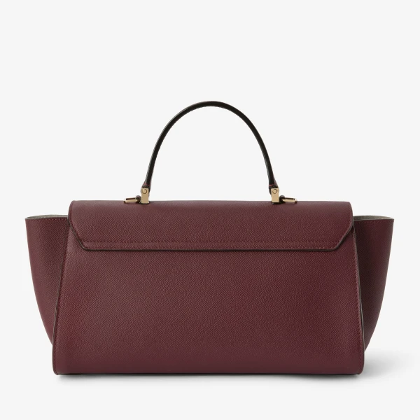 Valextra Iside Editor Top Handle Medium Bag in Claret Red | Totes & Top-Handle Bags | Coveti