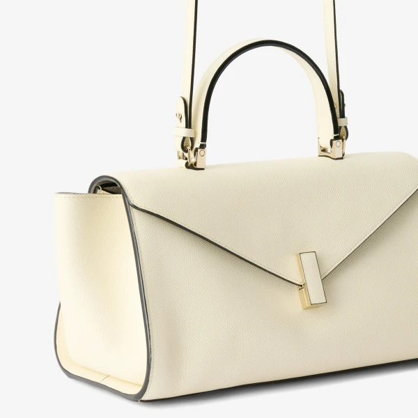 Valextra Iside Editor Top Handle Medium Bag in Pergamena White | Totes & Top-Handle Bags | Coveti