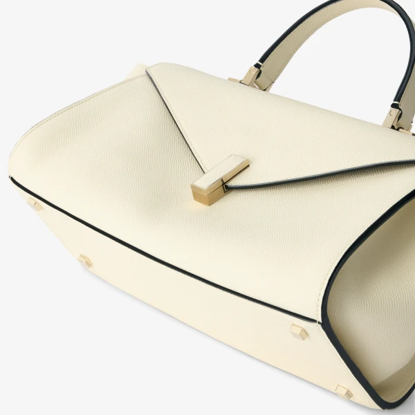 Valextra Iside Editor Top Handle Medium Bag in Pergamena White | Totes & Top-Handle Bags | Coveti