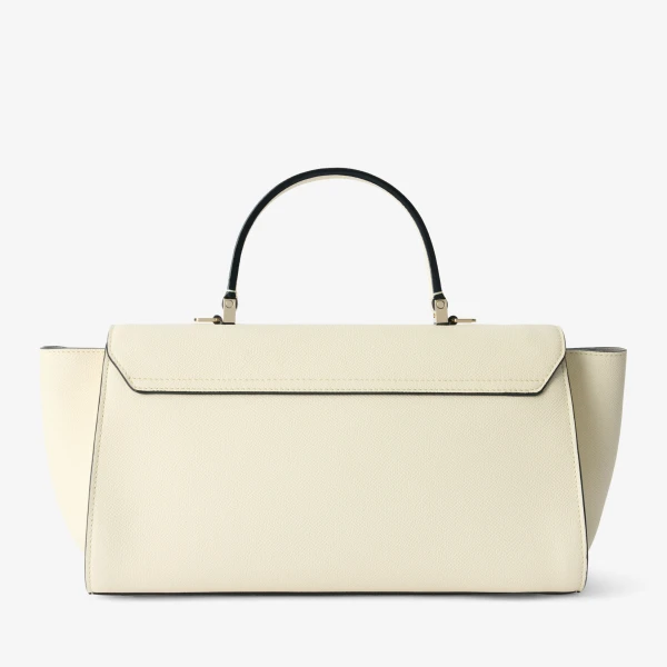 Valextra Iside Editor Top Handle Medium Bag in Pergamena White | Totes & Top-Handle Bags | Coveti