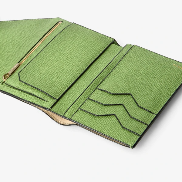 Valextra Iside Fold Wallet in Aloe Green | Wallets & Purses | Coveti