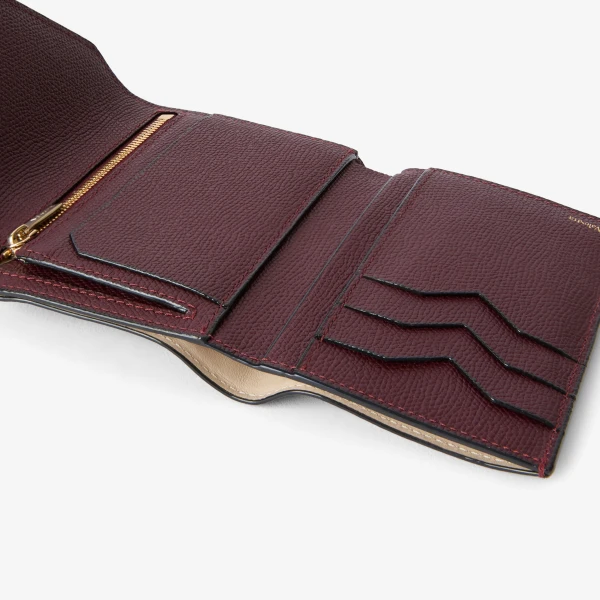 Valextra Iside Fold Wallet in Claret Red | Wallets & Purses | Coveti