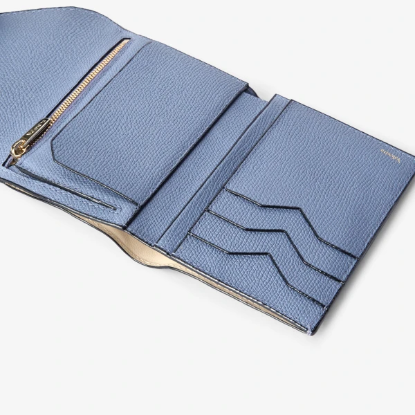 Valextra Iside Fold Wallet in Hydrangea Blue | Wallets & Purses | Coveti