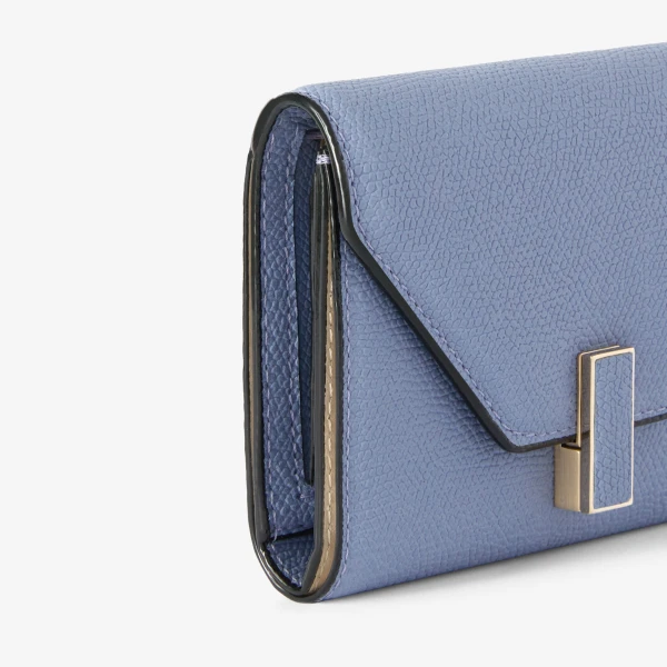 Valextra Iside Fold Wallet in Hydrangea Blue | Wallets & Purses | Coveti