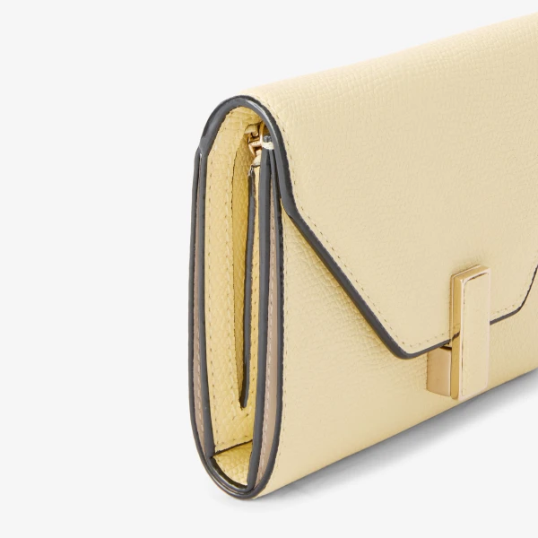 Valextra Iside Fold Wallet in Mimosa Yellow | Wallets & Purses | Coveti