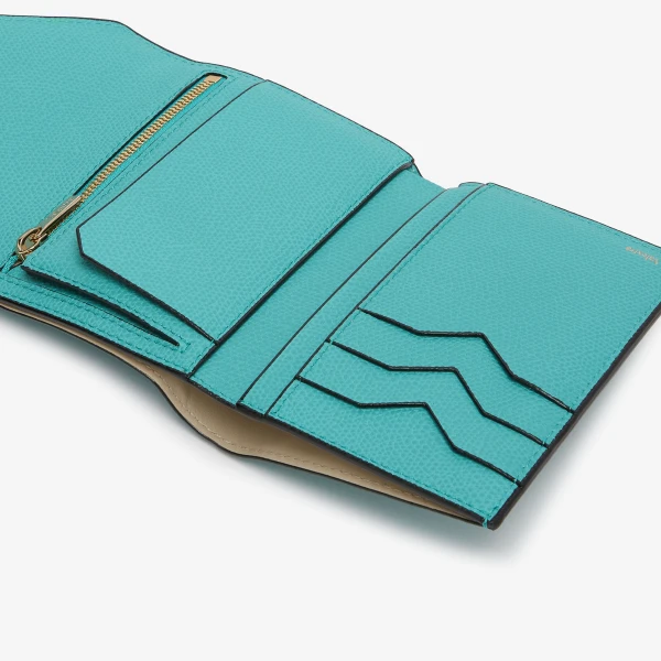 Valextra Iside Fold Wallet in Ocean Blue | Wallets & Purses | Coveti
