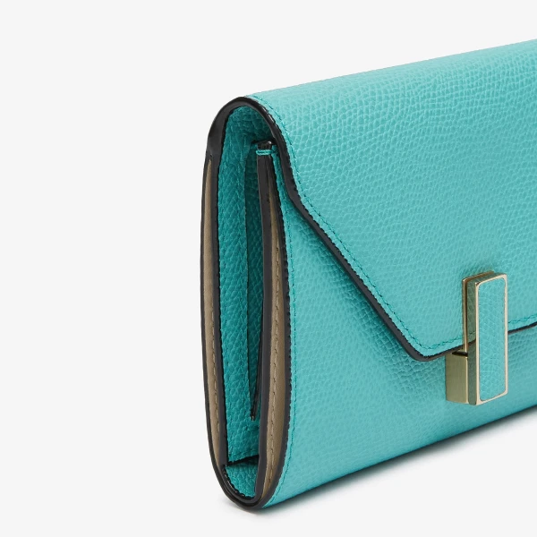 Valextra Iside Fold Wallet in Ocean Blue | Wallets & Purses | Coveti