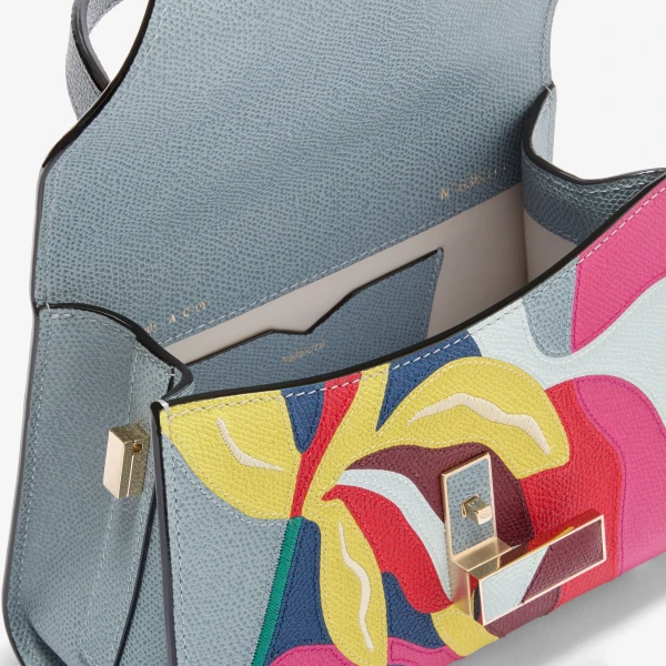 Valextra Iside Lily Crossbody Micro Bag in Niagara and Colour Mix | Shoulder & Crossbody Bags | Coveti