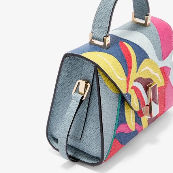 Valextra Iside Lily Crossbody Micro Bag in Niagara and Colour Mix | Shoulder & Crossbody Bags | Coveti