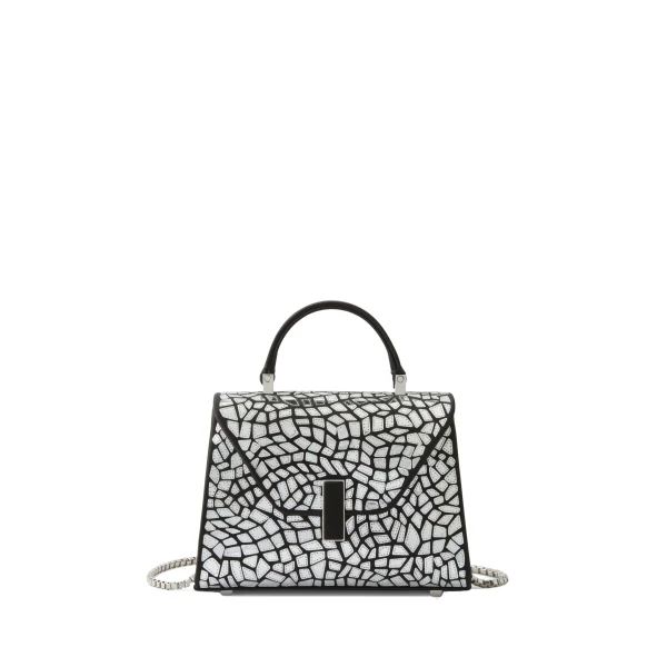 Iside Mosaic Crossbody Micro Bag in Black and Silver