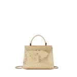 Valextra Iside Mosaic Crossbody Micro Bag in Cream Yellow and Gold | Shoulder & Crossbody Bags | Coveti