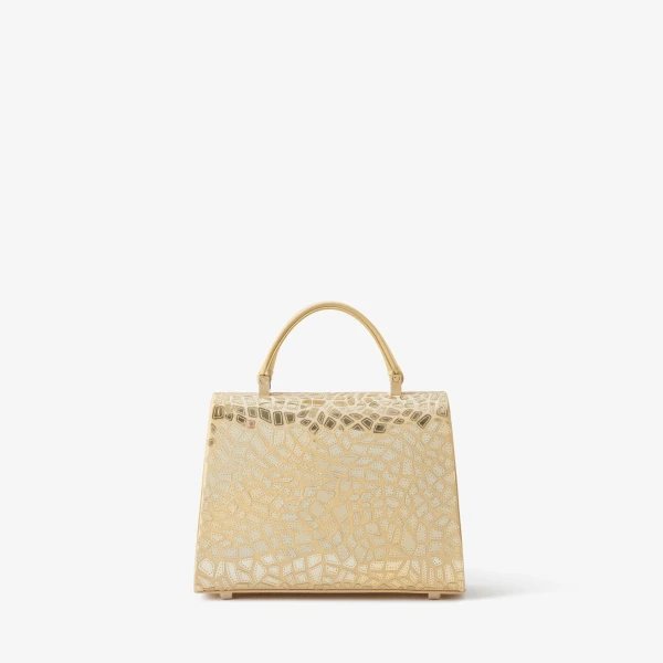 Valextra Iside Mosaic Crossbody Micro Bag in Cream Yellow and Gold | Shoulder & Crossbody Bags | Coveti