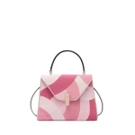 Valextra Iside Patchwork Top Handle Mini Bag in Peony Pink and Pink Colour Mix | Mini Bags | Coveti