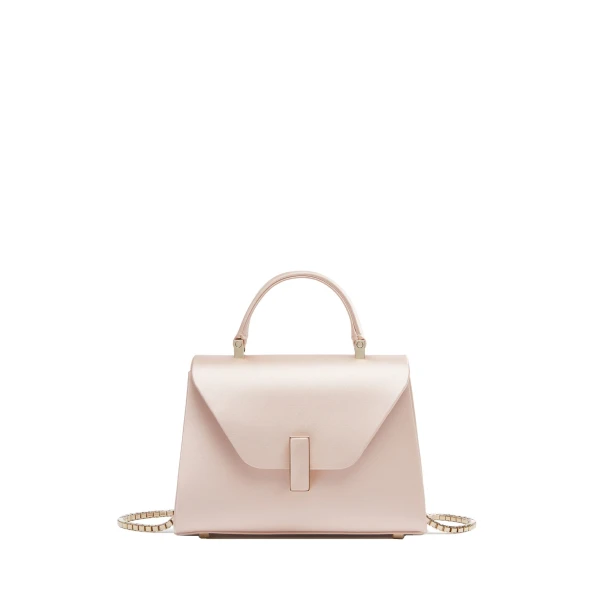 Iside Satin Top Handle Micro Bag in Powder Pink
