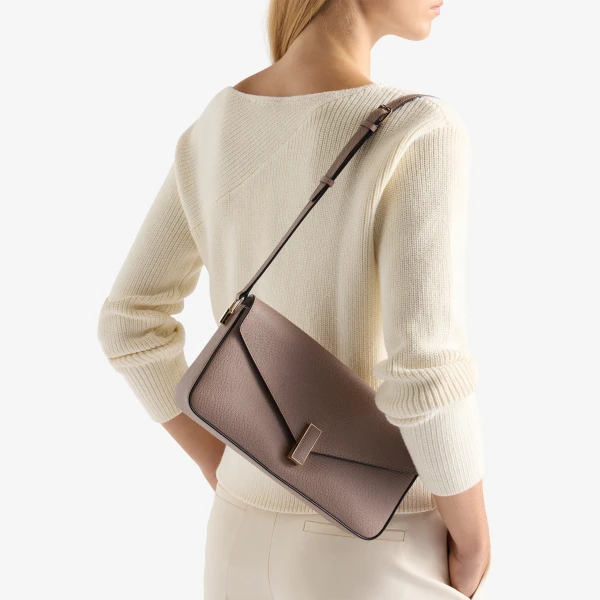 Valextra Iside Shoulder Bag in Sahara Brown | Shoulder & Crossbody Bags | Coveti