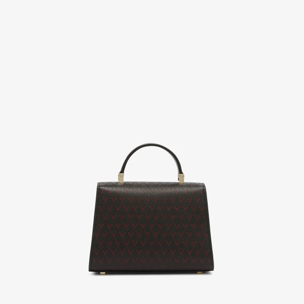 Valextra Iside Snake Crossbody Micro Bag in Black and Crimson Red | Shoulder & Crossbody Bags | Coveti