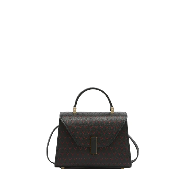 Iside Snake Crossbody Micro Bag in Black and Crimson Red